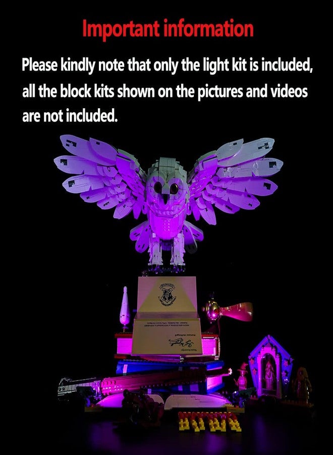 Kyglaring طقم إضاءة LED من Kyglaring متوافق مع مكعبات بناء Lego Hogwarts Icons - إصدار هواة الجمع 76391، ملحقات إضاءة مطورة لمجموعة نموذج 76391 (النموذج غير متضمن)، إصدار صوت RC - Image 2